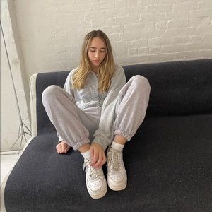 NWOT Button Up Cropped Sweatshirt + Sweatpants